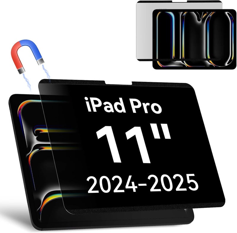 Protescreen Magnetic Privacy Filter Compatible with iPad Pro 11 Inch M4/M5 (2024/2025 5/6th Gen), Removable Anti Glare Blue Light Matte Privacy Screen Protector - Image 1